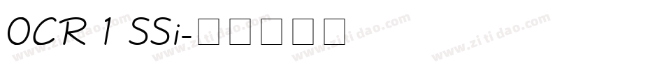 OCR 1 SSi字体转换